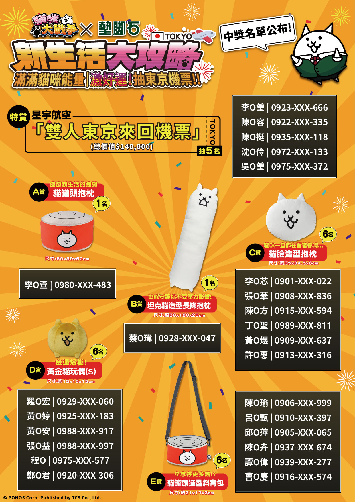 【新生活大攻略 | 抽來回機票及官方周邊】中獎公告